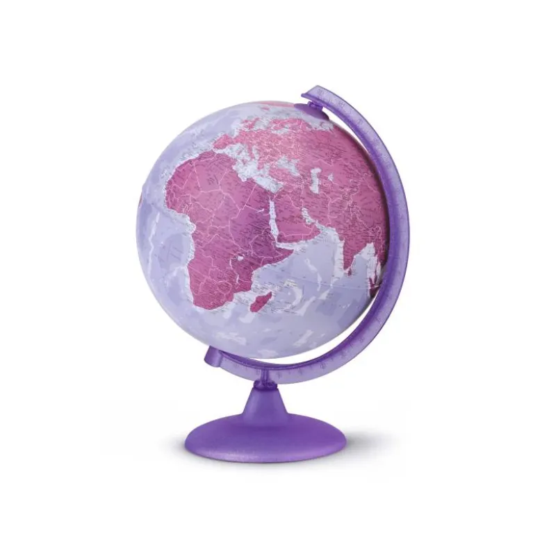 GLOBO TERRAQUEO NOVA RICO CON LUZ BASE Y MERIDIANO COLOR MORADO DIAMETRO 25 CM