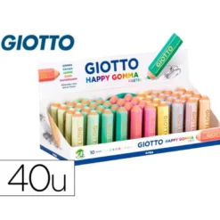 GOMA DE BORRAR GIOTTO HAPPY GOMMA PASTEL FORMA DE LAPIZ COLORES SURTIDOS