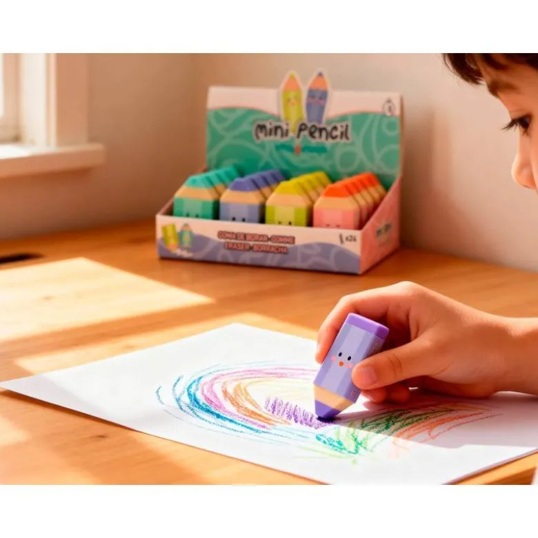 GOMA DE BORRAR IMAGINOVO ERASE IT LAPICES COLORES SURTIDOS