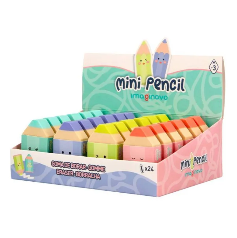 GOMA DE BORRAR IMAGINOVO ERASE IT LAPICES COLORES SURTIDOS