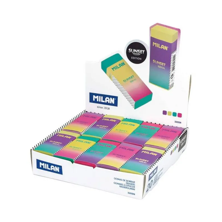 GOMA DE BORRAR MILAN NATA 320 SUNSET COLORES SURTIDOS " NO SE PUEDEN ELEGIR"