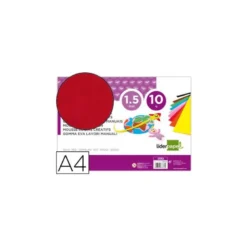 Goma eva liderpapel color rojo paquete de 10 hojas