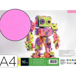 Goma eva liderpapel color rosa paquete de 10 hojas