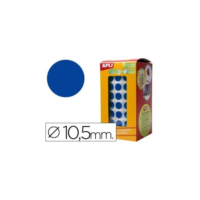 Gomets Apli circulares color azul 10,5mm