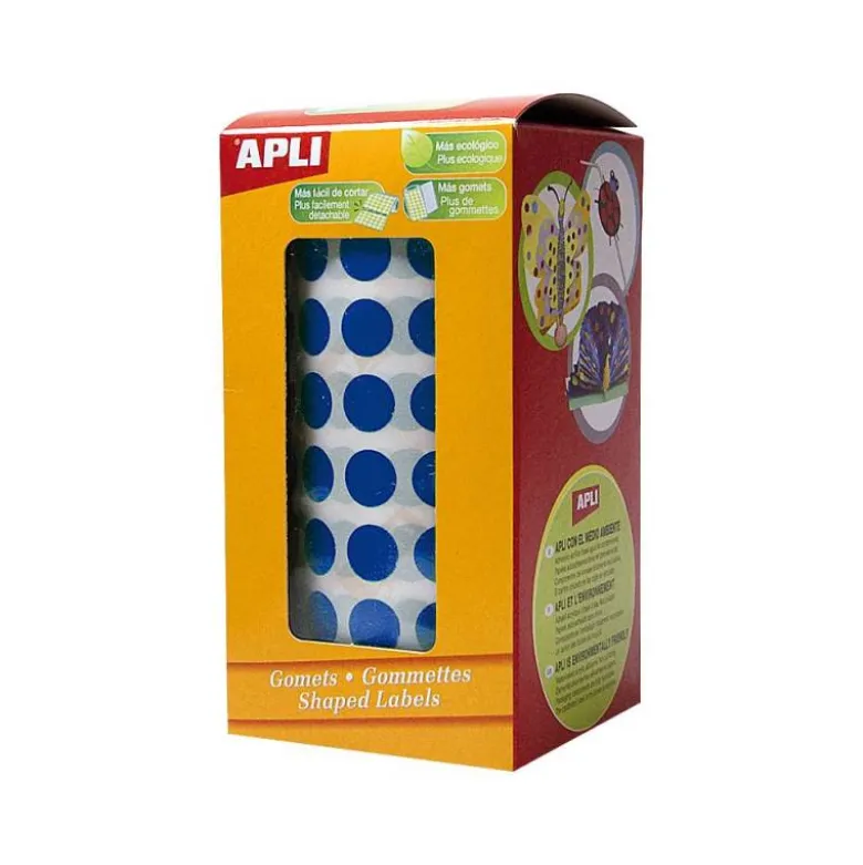Gomets Apli circulares color azul 10,5mm
