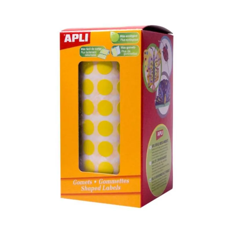 Gomets Apli circulares color amarillo 20mm