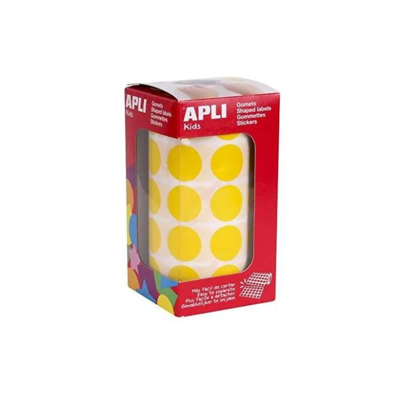 Gomets Apli circulares color amarillo 20mm