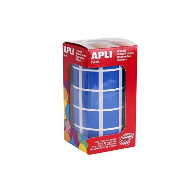 Gomets Apli cuadrados color azul 20x20mm