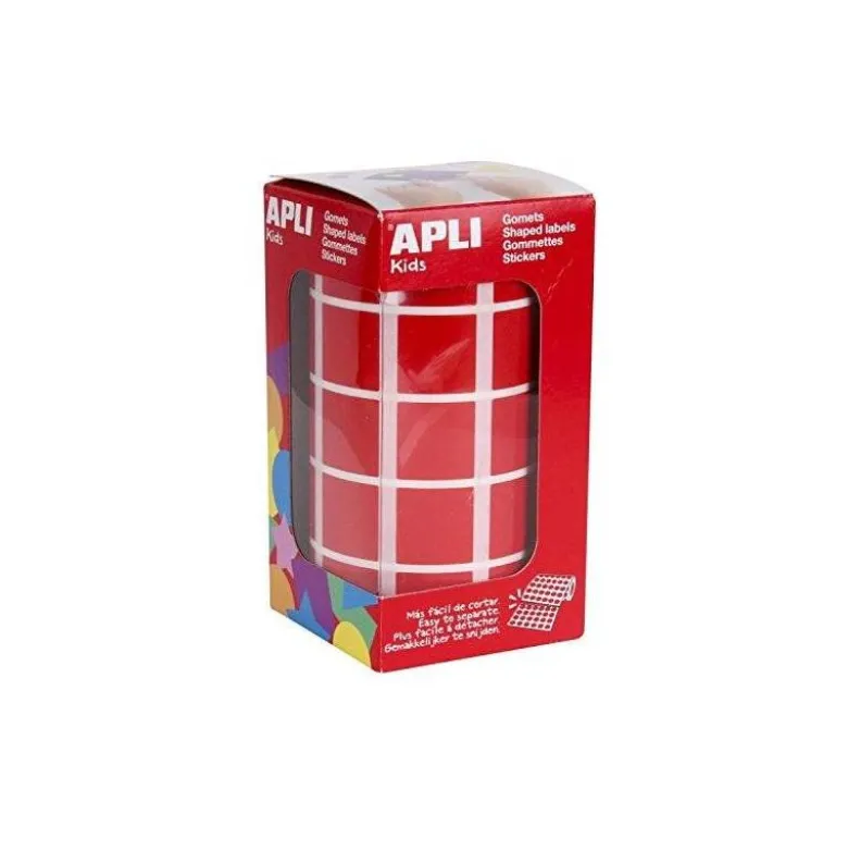 Gomets Apli cuadrados color rojo 20x20mm