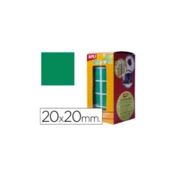 Gomets Apli cuadrados color verde 20x20mm