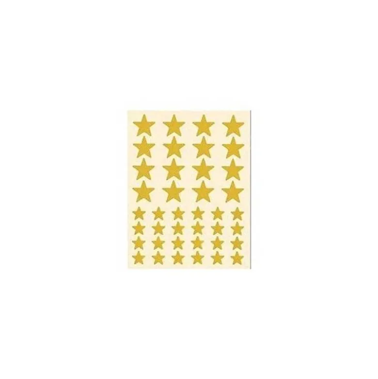 Gomets Apli estrella oro. Bolsa con 3 hojas y 120 gomets.