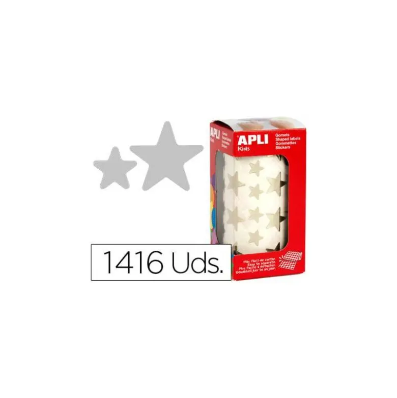 Gomets Apli estrellas grandes color Plata