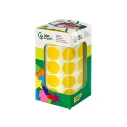 GOMETS LIDERPAPEL AUTOADHESIVO S CIRCULOS 20 MM AMARILLO ROLLO DE 2000 UNIDADES EN CAJA DE CARTON