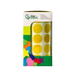 GOMETS LIDERPAPEL AUTOADHESIVO S CIRCULOS 20 MM AMARILLO ROLLO DE 2000 UNIDADES EN CAJA DE CARTON