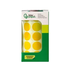 GOMETS LIDERPAPEL AUTOADHESIVO S CIRCULOS 20 MM AMARILLO ROLLO DE 2000 UNIDADES EN CAJA DE CARTON