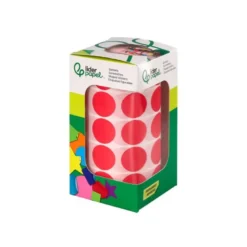 GOMETS LIDERPAPEL AUTOADHESIVO S CIRCULOS 20 MM ROJO ROLLO DE 2000 UNIDADES EN CAJA DE CARTON