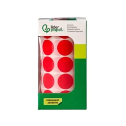 GOMETS LIDERPAPEL AUTOADHESIVO S CIRCULOS 20 MM ROJO ROLLO DE 2000 UNIDADES EN CAJA DE CARTON