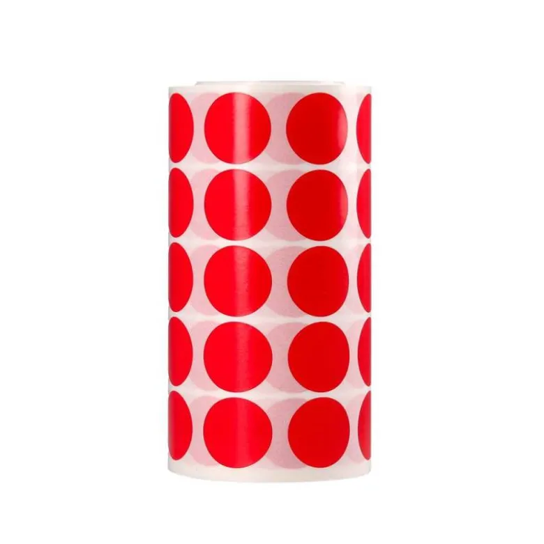 GOMETS LIDERPAPEL AUTOADHESIVO S CIRCULOS 20 MM ROJO ROLLO DE 2000 UNIDADES EN CAJA DE CARTON