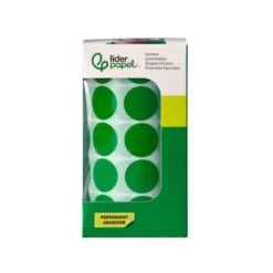 GOMETS LIDERPAPEL AUTOADHESIVO S CIRCULOS 20 MM VERDE ROLLO DE 2000 UNIDADES EN CAJA DE CARTON