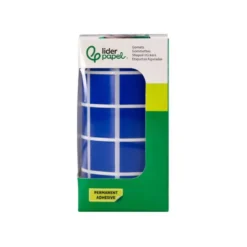 GOMETS LIDERPAPEL AUTOADHESIVO S CUADRADO 20X20 MM AZUL ROLLO DE 2000 UNIDADES EN CAJA DE CARTON