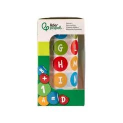 GOMETS LIDERPAPEL AUTOADHESIVO S REDONDO ABECEDARIO 20 MM COLORES SURTIDOS ROLLO DE 1000 UNIDADES EN CAJA DE CARTON