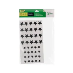 GOMETS LIDERPAPEL AUTOADHESIVO S ESTRELLAS PLATEADAS SURTIDAS BOLSA DE 5 HOJAS CON 200 UNIDADES
