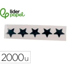 GOMETS LIDERPAPEL AUTOADHESIVO S ESTRELLAS PLATEADAS SURTIDAS BOLSA DE 5 HOJAS CON 200 UNIDADES