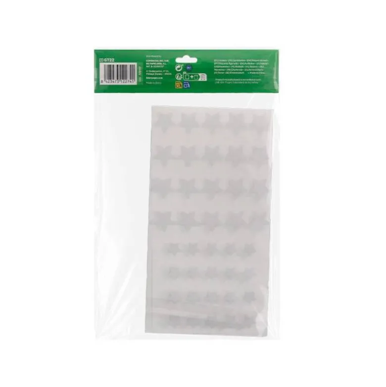 GOMETS LIDERPAPEL AUTOADHESIVO S ESTRELLAS PLATEADAS SURTIDAS BOLSA DE 5 HOJAS CON 200 UNIDADES