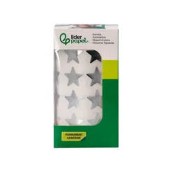 GOMETS LIDERPAPEL AUTOADHESIVO S ESTRELLAS PLATEADAS 20 MM 1500 UNIDADES EN CAJA DE CARTON