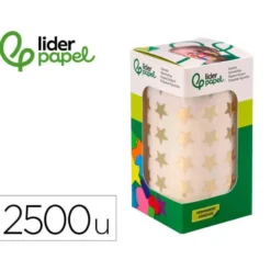GOMETS LIDERPAPEL AUTOADHESIVO S ESTRELLAS DORADAS SURTIDAS 2500 UNIDADES EN CAJA DE CARTON