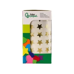 GOMETS LIDERPAPEL AUTOADHESIVO S ESTRELLAS DORADAS SURTIDAS 2500 UNIDADES EN CAJA DE CARTON