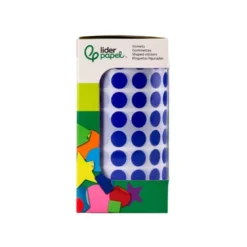 GOMETS LIDERPAPEL AUTOADHESIVO S CIRCULOS 10,5 MM AZUL ROLLO DE 6000 UNIDADES EN CAJA DE CARTON