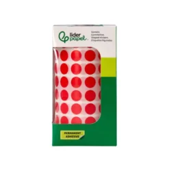 GOMETS LIDERPAPEL AUTOADHESIVO S CIRCULOS 10,5 MM ROJO ROLLO DE 6000 UNIDADES EN CAJA DE CARTON