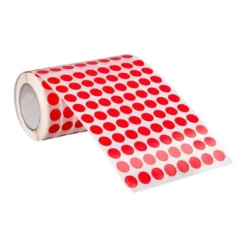 GOMETS LIDERPAPEL AUTOADHESIVO S CIRCULOS 10,5 MM ROJO ROLLO DE 6000 UNIDADES EN CAJA DE CARTON