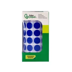 GOMETS LIDERPAPEL AUTOADHESIVO S CIRCULOS 15 MM AZUL ROLLO DE 2500 UNIDADES EN CAJA DE CARTON