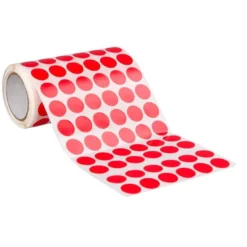 GOMETS LIDERPAPEL AUTOADHESIVO S CIRCULOS 15 MM ROJO ROLLO DE 2500 UNIDADES EN CAJA DE CARTON