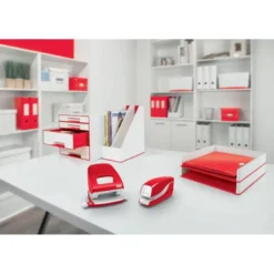 GRAPADORA PETRUS ELECTRICA E-310 CONTACTLESS ROJO METALIZADO CAPACIDAD 12 HOJAS USA GRAPAS Nº 10