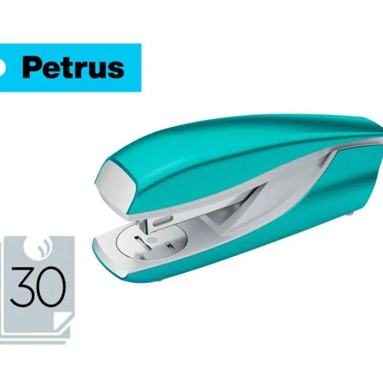Grapadora Petrus Wow 635 Color Turquesa 30 hojas