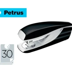GRAPADORA PETRUS 635 WOW NEGRA METALIZADA CAPACIDAD 30 HOJAS