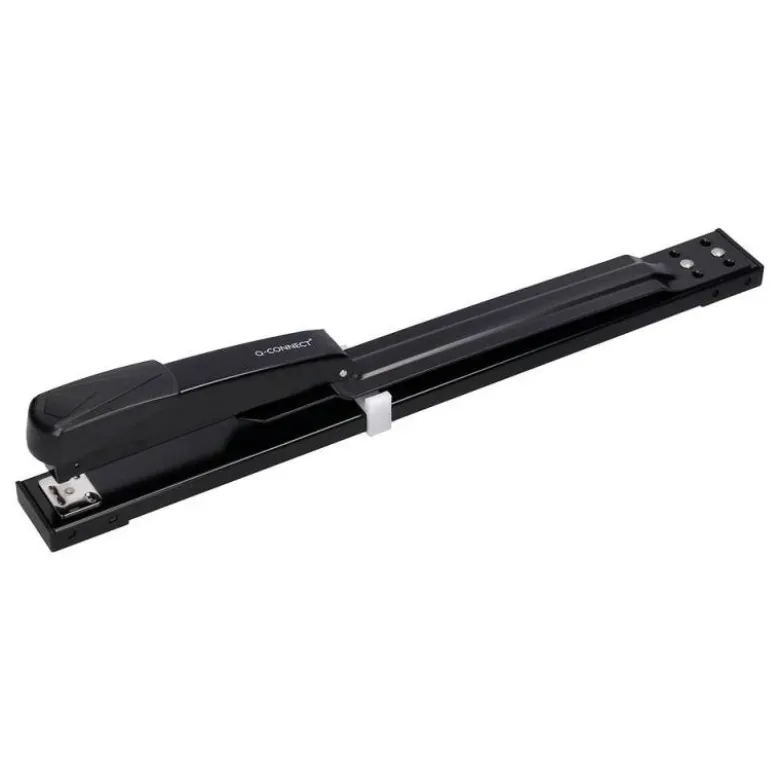 GRAPADORA Q-CONNECT KF02292 METALICA BRAZO LARGO CAPACIDAD 20 HOJAS USA GRAPAS 24/6 Y 26/6 COLOR NEGRO