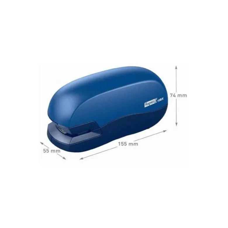 GRAPADORA RAPID CONTACTLESS 10BX PLASTICO CAPACIDAD DE GRAPADO 10 HOJAS USA GRAPAS 24/6 Y 26/6 COLOR AZUL