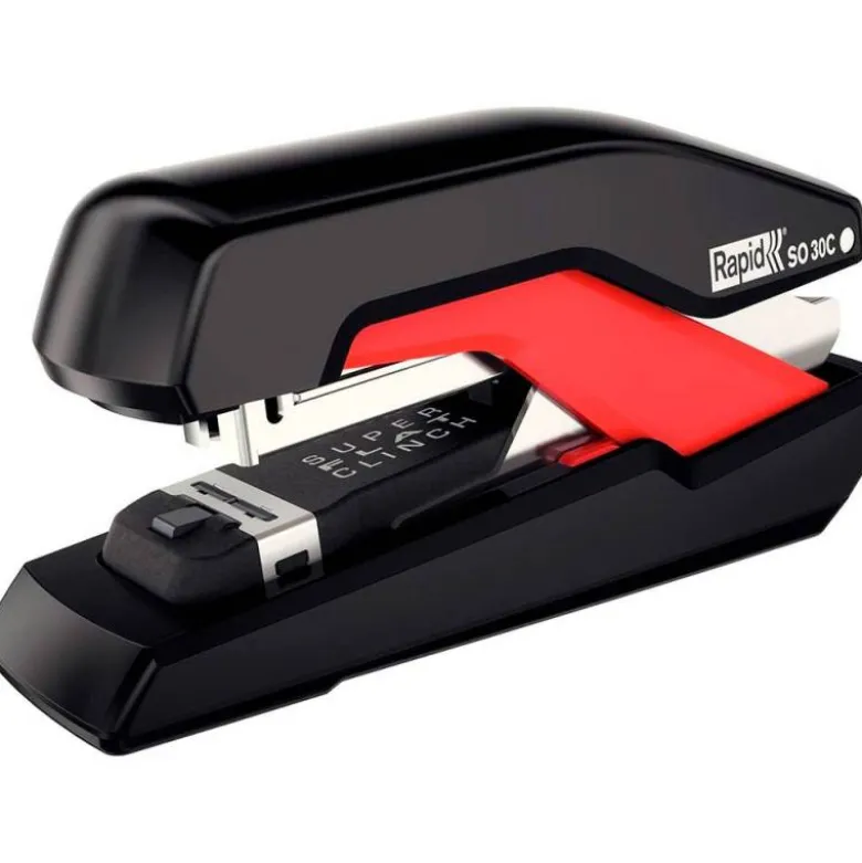 GRAPADORA RAPID SO30C PLASTICO NEGRO/ROJO CAPACIDAD 30 HOJAS USA GRAPAS OMNIPRESS 30