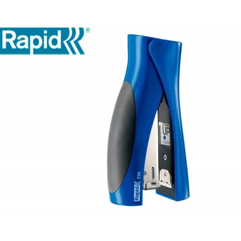 GRAPADORA RAPID VERTICAL ULTIMATE F20 PLASTICO CAPACIDAD DE GRAPADO 20 HOJAS USA GRAPAS 24/6 Y 26/6 COLOR AZUL