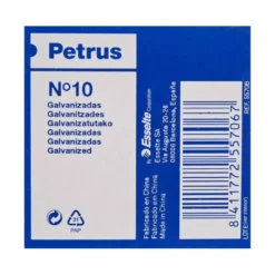 GRAPAS PETRUS N 10 GALVANIZADA CAJA DE 1000 UNIDADES