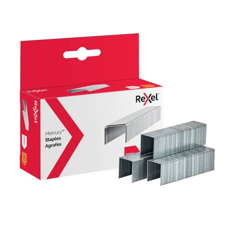 GRAPAS REXEL MERCURY ACERO INOXIDABLE CAJA DE 2500 UNIDADES