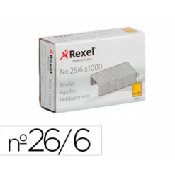 GRAPAS REXEL 26/6 MM GALVANIZADA CAJA DE 1000 UNIDADES