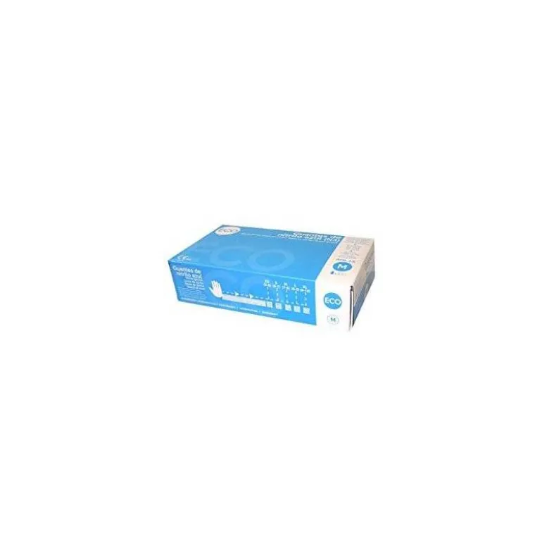 GUANTE DE NITRILO DESECHABLE SENSITIVE SIN POLVO TALLA M MEDIANA COLOR AZUL CAJA DE 100 UNIDADES