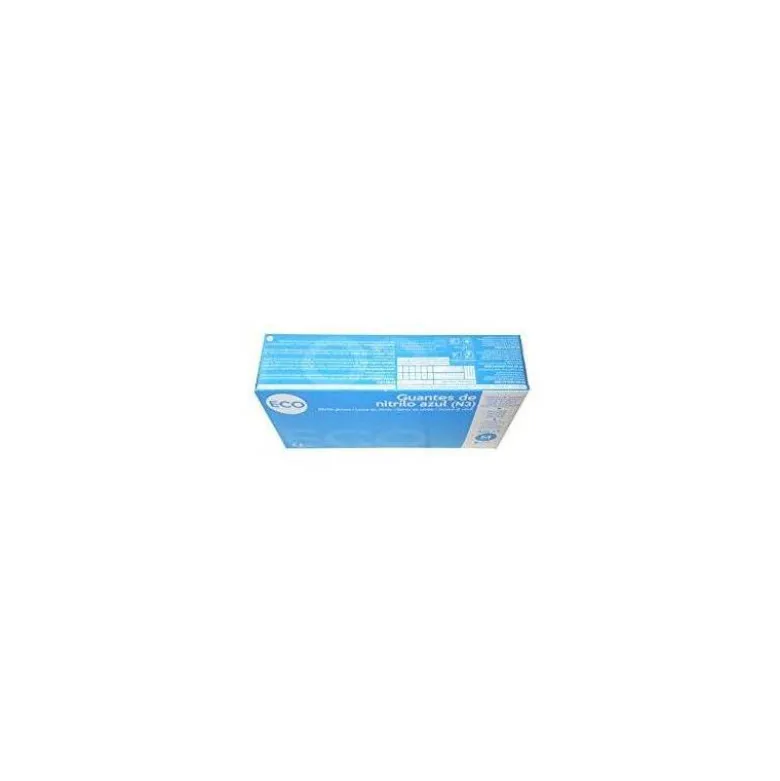GUANTE DE NITRILO DESECHABLE SENSITIVE SIN POLVO TALLA M MEDIANA COLOR AZUL CAJA DE 100 UNIDADES