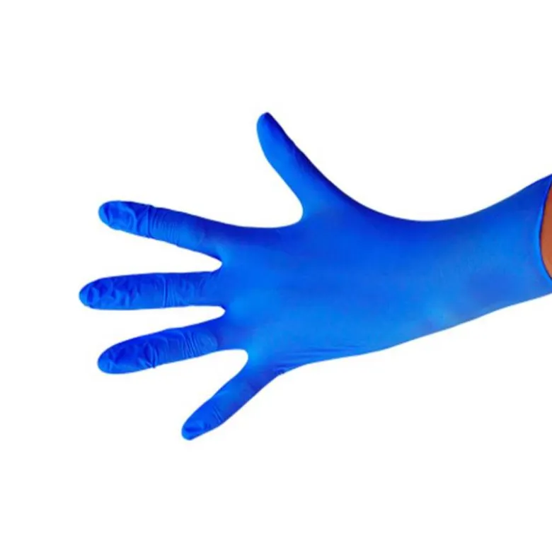 GUANTE DE NITRILO DESECHABLE SENSITIVE SIN POLVO TALLA L GRANDE COLOR AZUL CAJA DE 100 UNIDADES
