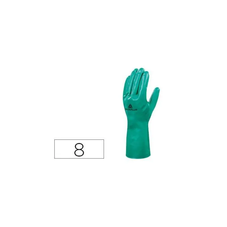 Guante DeltaPlus de Nitrilo flocado Algodon talla 8